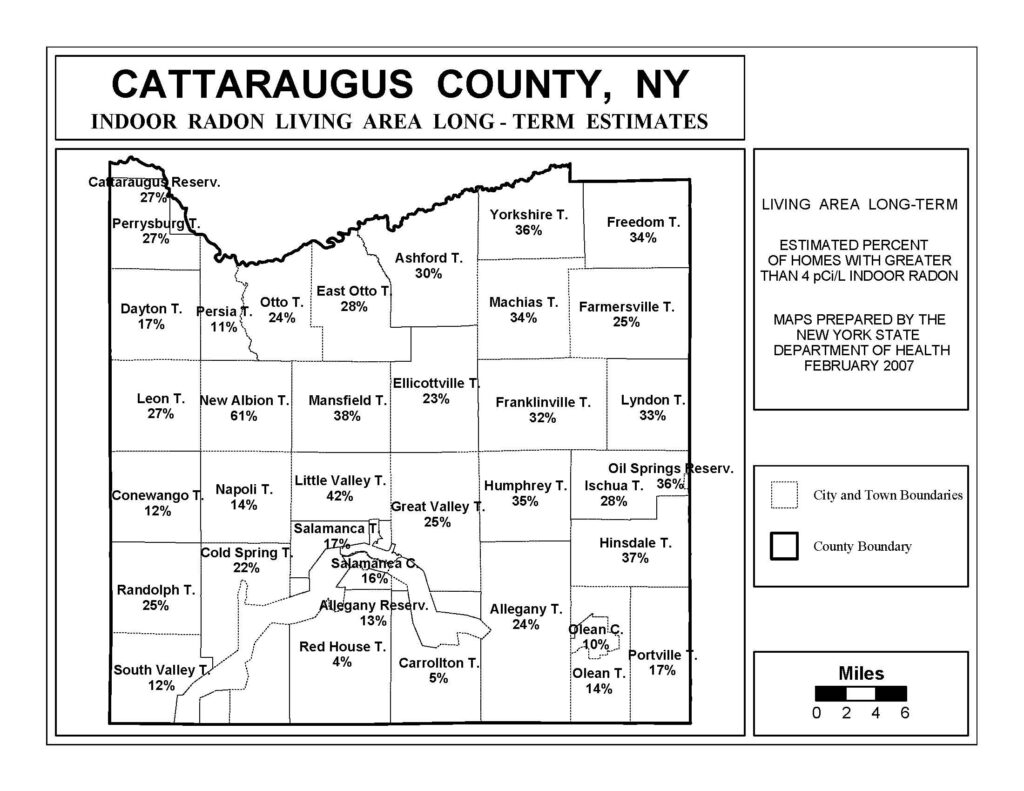 Cattaraugus County Radon Levels Map