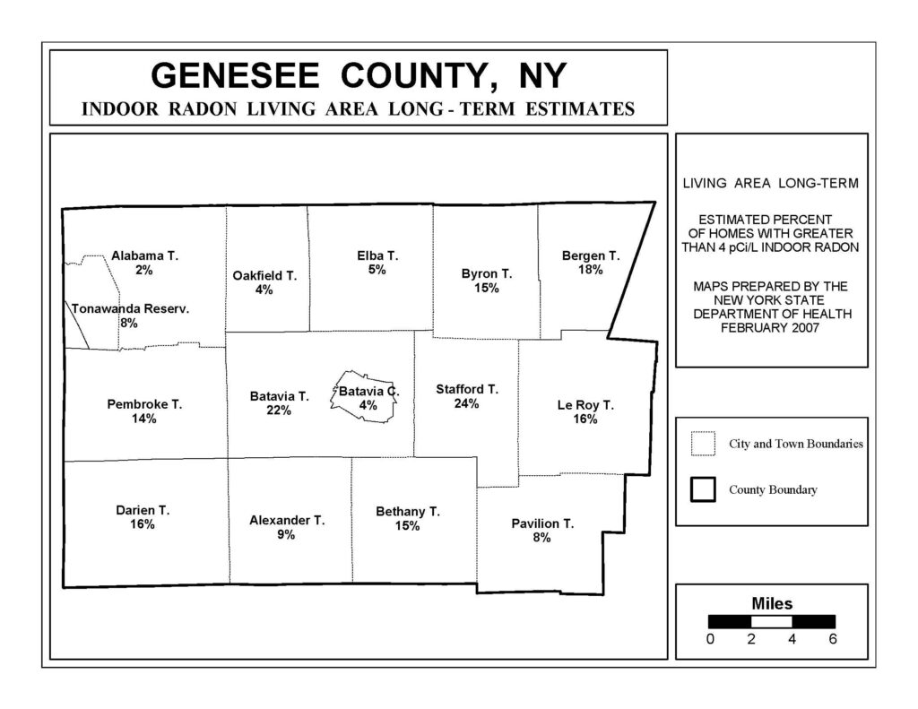Genesee County Radon Levels Map