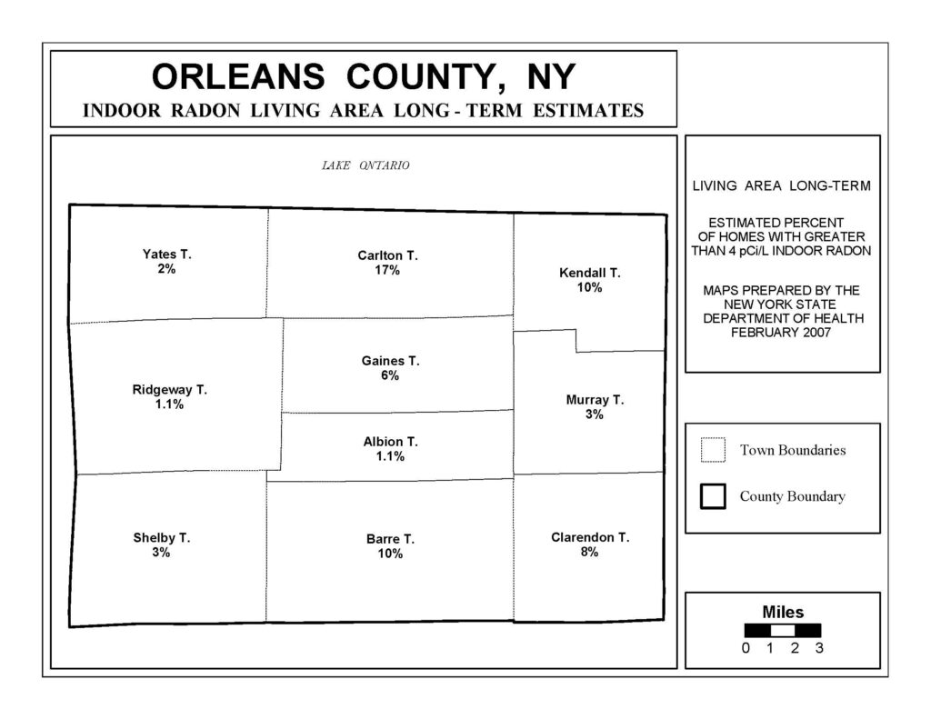 Orleans County Radon Levels Map